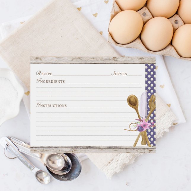 Cartes de recettes de cuisine Rustique cuillères (Créateur téléchargé)