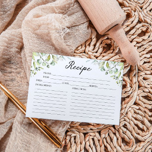 Cartes de recettes de douche de mariée à feuillage