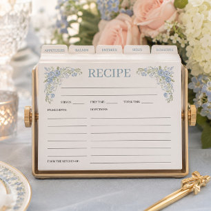 Cartes de recettes de douche de mariée botanique v