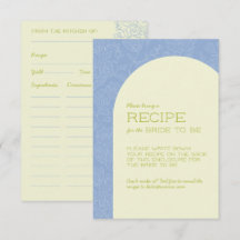 Cartes de recettes de douche de mariée florale ble