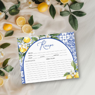 Cartes de recettes de douche nuptiale méditerranée