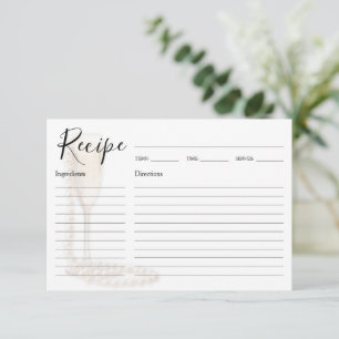 Cartes de recettes de douche nuptiale Perles et Pr