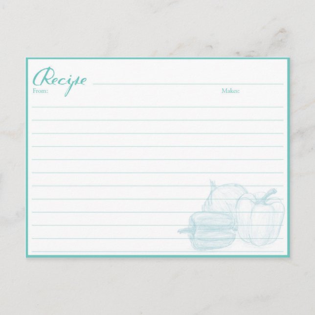 Cartes de recettes de famille, cartes de recettes  (Devant)