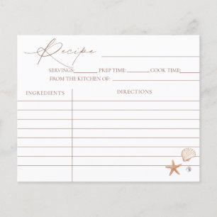 Cartes de recettes de Fête des mariées côtière