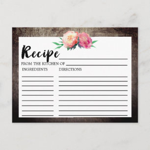Cartes de recettes de Fête des mariées de bouquet 