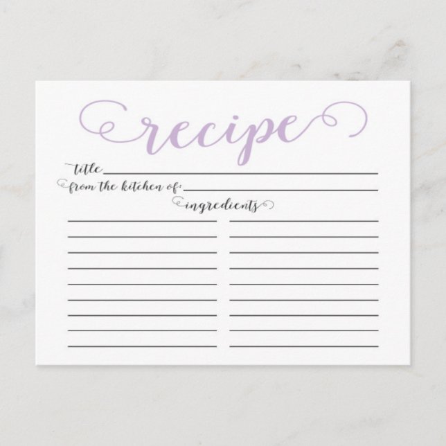 Cartes de recettes de Fête des mariées de script d (Devant)
