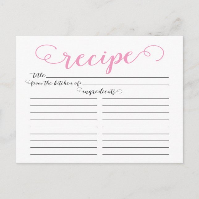 Cartes de recettes de Fête des mariées de script r (Devant)