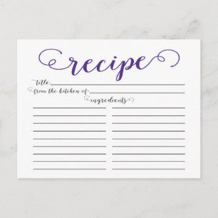 Cartes de recettes de Fête des mariées de script v