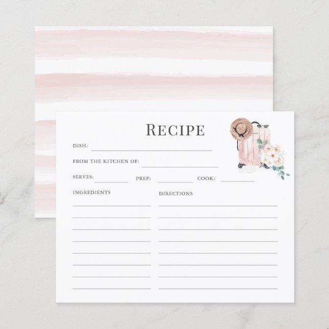 Cartes de recettes de Fête des mariées de valise r (Devant / Derrière)