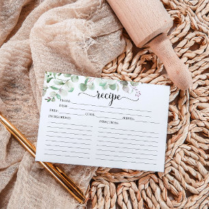 Cartes de recettes de Fête des mariées Eucalyptus 