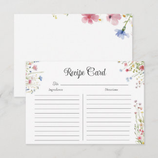 Cartes de recettes de fleurs sauvages Love in Bloo