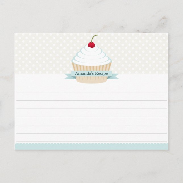Cartes de recettes de gâteau blanc givré (Devant)