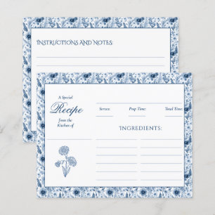 Cartes de recettes de la famille des fleurs sauvag