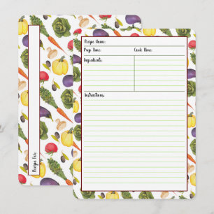 Cartes de recettes de légumes