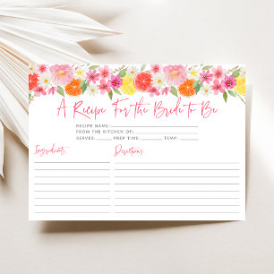 Cartes de recettes de mariage florales au citron C
