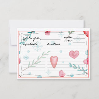 Cartes de recettes de Noël