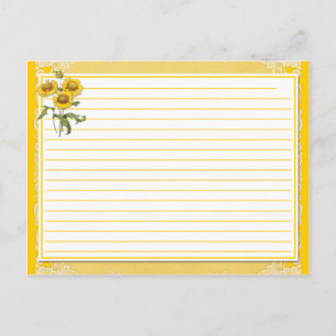 Cartes de recettes de tournesol jaune