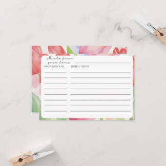Cartes de recettes de tulipe