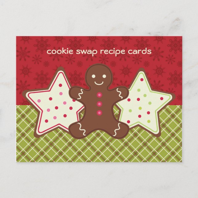 Cartes de recettes d'échange de cookies (Devant)