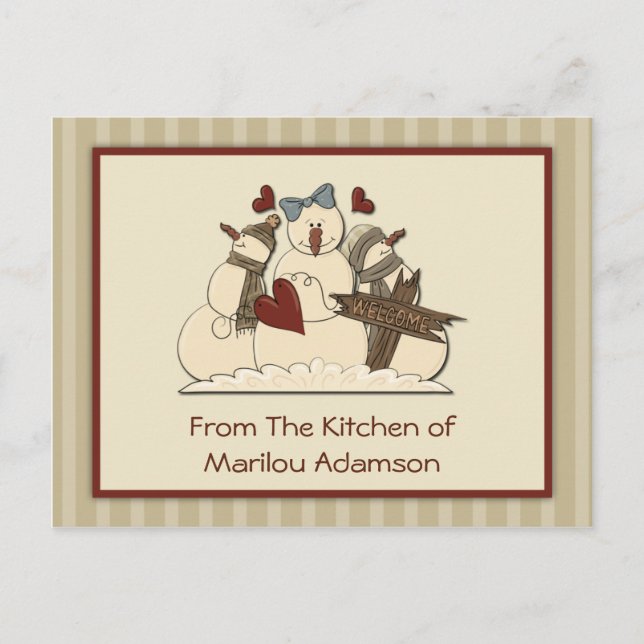 Cartes de recettes des Snowmen primitifs (Devant)