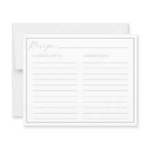 Cartes de recettes élégantes classiques