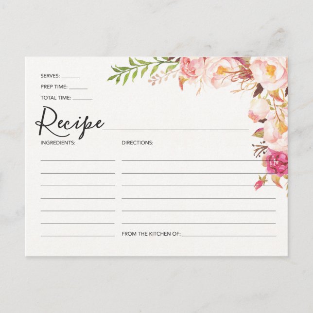 Cartes de recettes - Fête des mariées Rose antique (Devant)