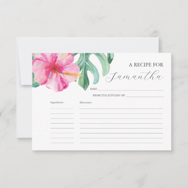 Cartes de recettes imprimables Fleurs aquarelles (Devant)