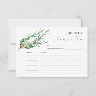 Cartes de recettes imprimables Rosemaire aquarelle