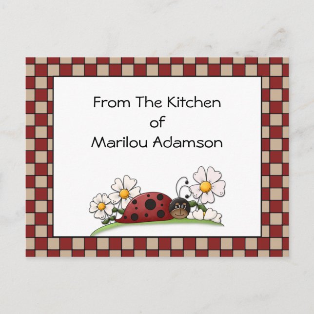 Cartes de recettes Lady Bugs (Devant)