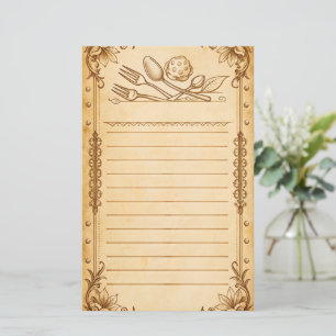 Cartes de recettes menu de recette, liste vierge