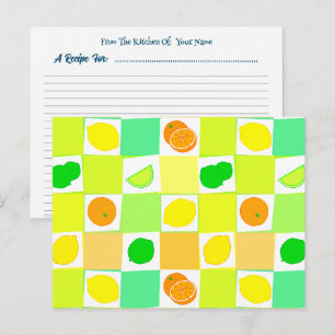 Cartes de recettes modifiables citrons Limes Citru