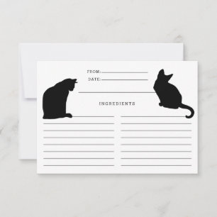 Cartes de recettes noir et blanc pour chats
