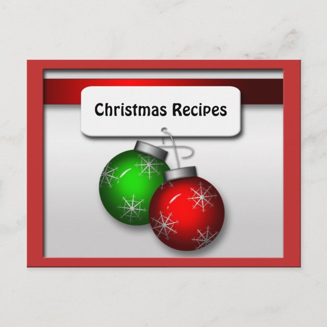 Cartes de recettes ornementales de Noël (Devant)