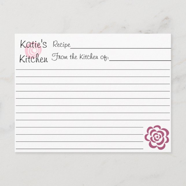Cartes de recettes pour Baby Shower (Devant)