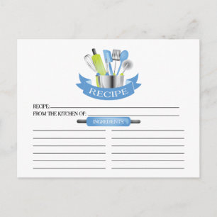 Cartes de recettes pour douche de mariée Ustensile