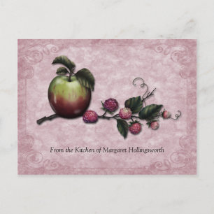 Cartes de recettes pour pommes et framboises