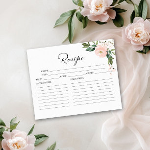 Cartes de recettes pour une douche de mariée flora