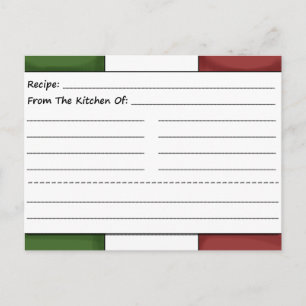 Cartes de recettes vierges Cute Chef