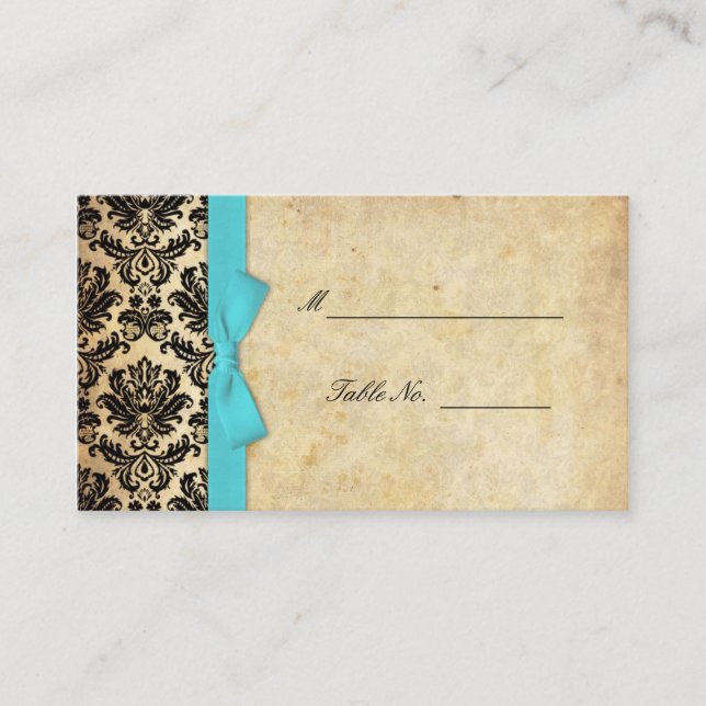 Cartes de rechange Turquoise Vintage Bow Mariage d (Devant)