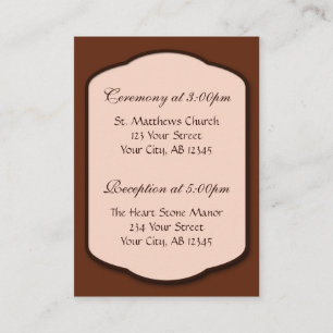 Cartes de référence Chocolat Brown & Beige Guest