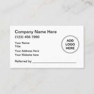 Cartes de référence Modèle du logo de l'entrepr