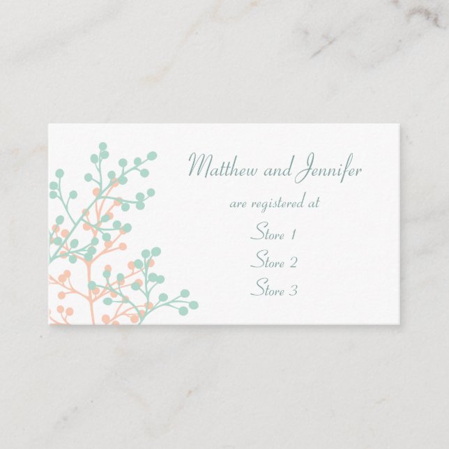 Cartes de Registre Cadeau Mariage Personnalisées (Devant)