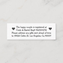 Cartes de registre de couple heureux mini pour inv