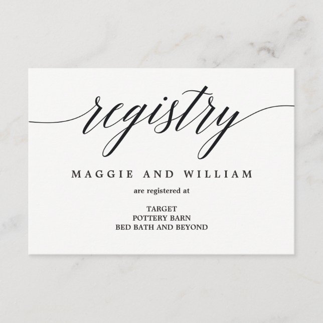 Cartes de Registre - Script moderne (Devant)