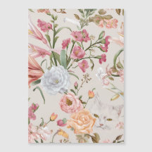 Cartes de remerciement à plat floral Roses roses C