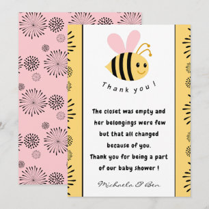 Cartes de remerciement abeille Douce comme peut êt