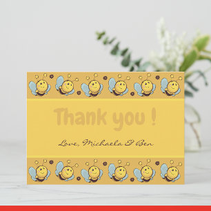 Cartes de remerciement abeille, jolie abeille à mi