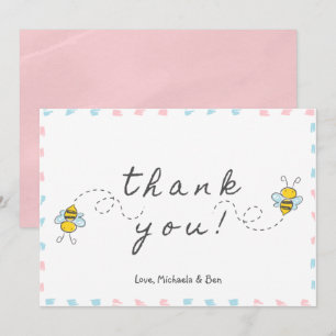Cartes de remerciement abeille, maman à bébé pour
