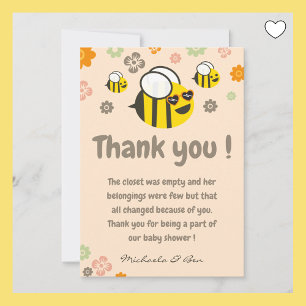 Cartes de remerciement Abeille Merci autant qu'ell