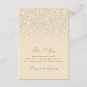 Cartes de remerciement avec paillettes de champagn